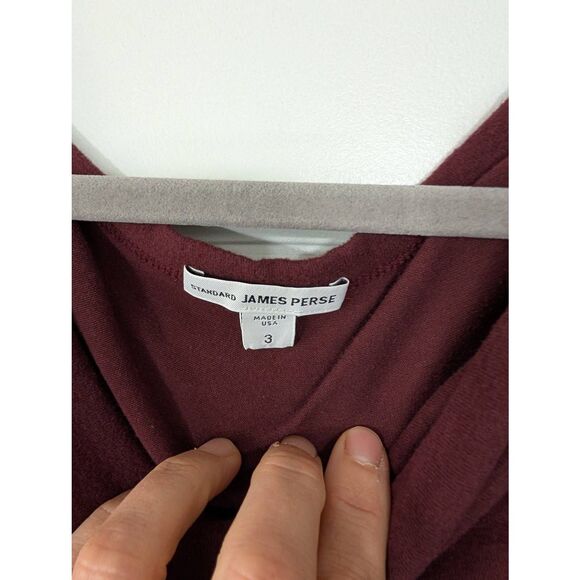 Standard James Perse Ruched Midi Dress women's 3 brown Cap sleeve bodycon‎ - Picture 4 of 8